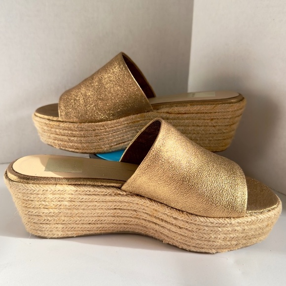 Dolce Vita Shoes - Dolce Vita Layla Espadrille Platform Wedge Sandals Gold Size 6.5